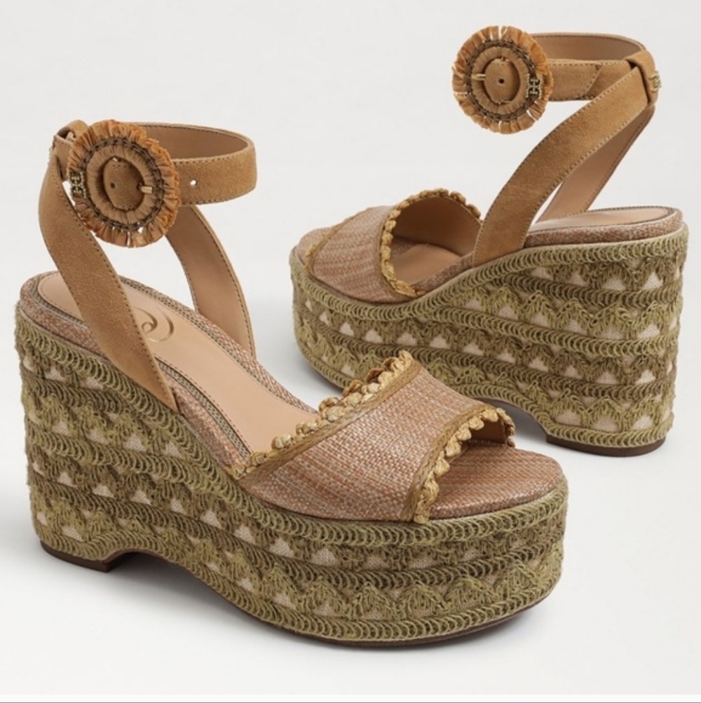 Sam Edelman Amber Espadrille Platform Ankle Strap Sandal 